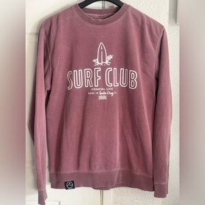 Women’s Surf Club Pullover Sweatshirt in Dusty Mauve Size Medium